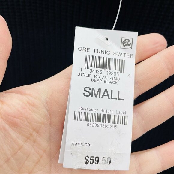 Bar III Womens Size Small Turtleneck Cutout Sleeve Pullover Sweater in Black $59 - Picture 6 of 7